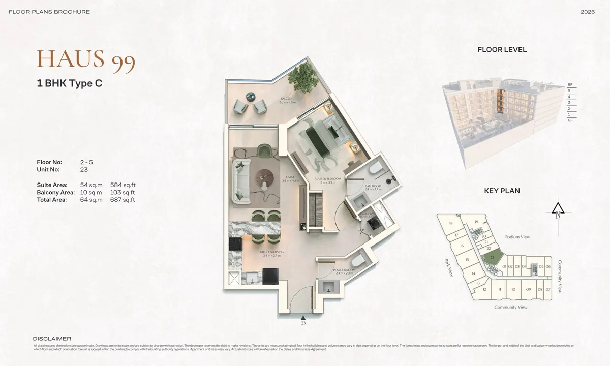 Floor plans: 1 bedroom